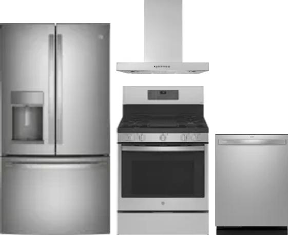 4 Piece Package Includes Refrigerator, Range, Hood And Dishwasher